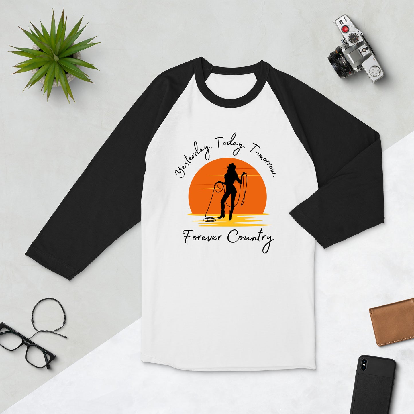 Forever Country - Cowgirl Up 3/4 sleeve raglan shirt