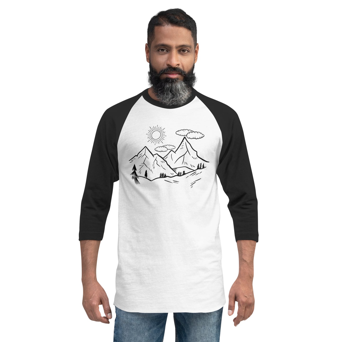 The Great Outdoors Mountain Tops 3/4 sleeve raglan shirt