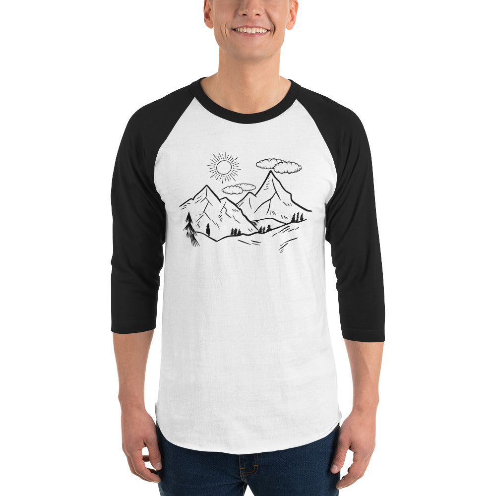 The Great Outdoors Mountain Tops 3/4 sleeve raglan shirt