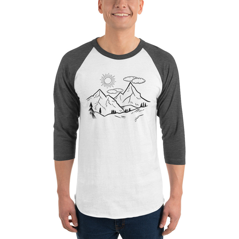 The Great Outdoors Mountain Tops 3/4 sleeve raglan shirt