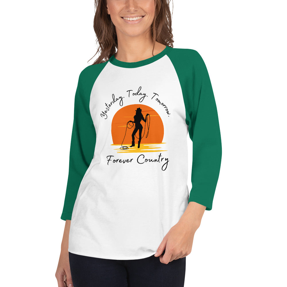Forever Country - Cowgirl Up 3/4 sleeve raglan shirt