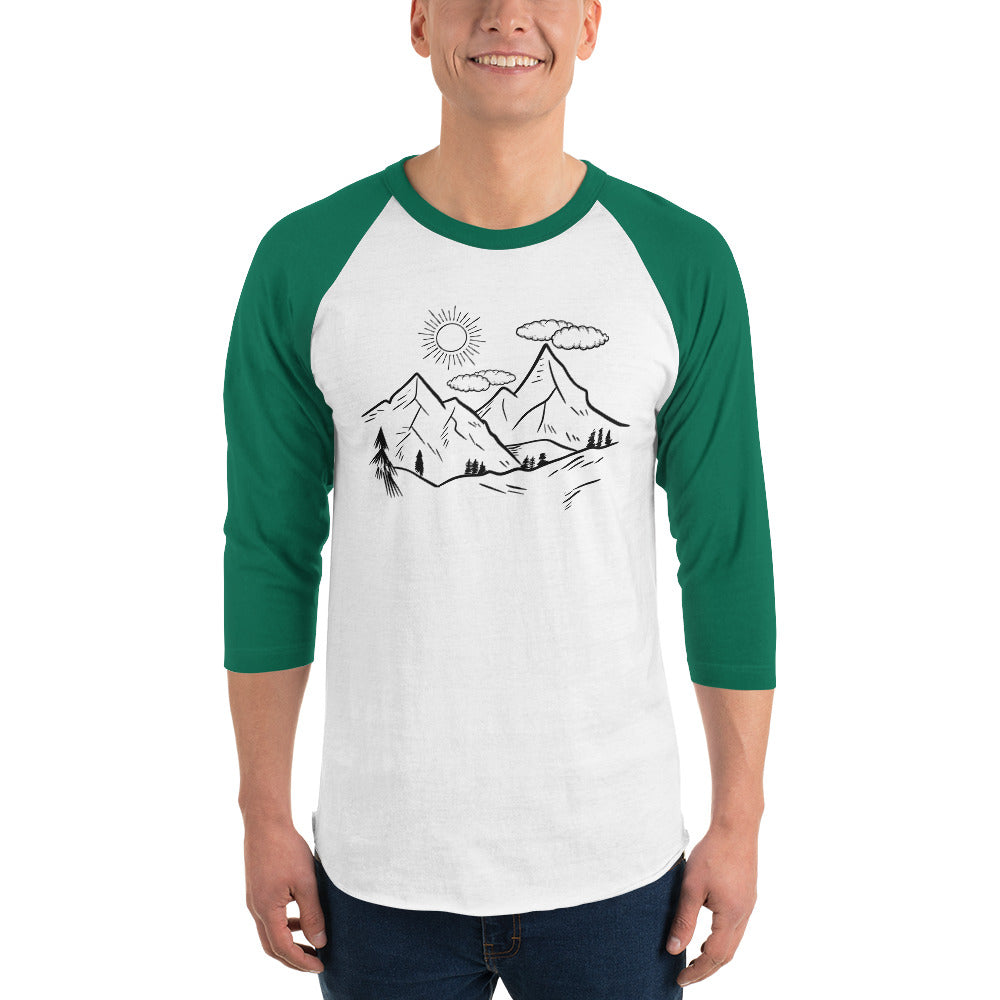 The Great Outdoors Mountain Tops 3/4 sleeve raglan shirt