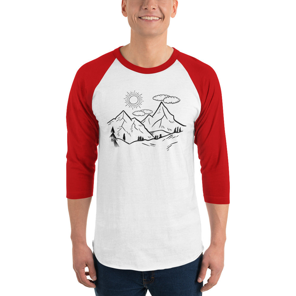 The Great Outdoors Mountain Tops 3/4 sleeve raglan shirt