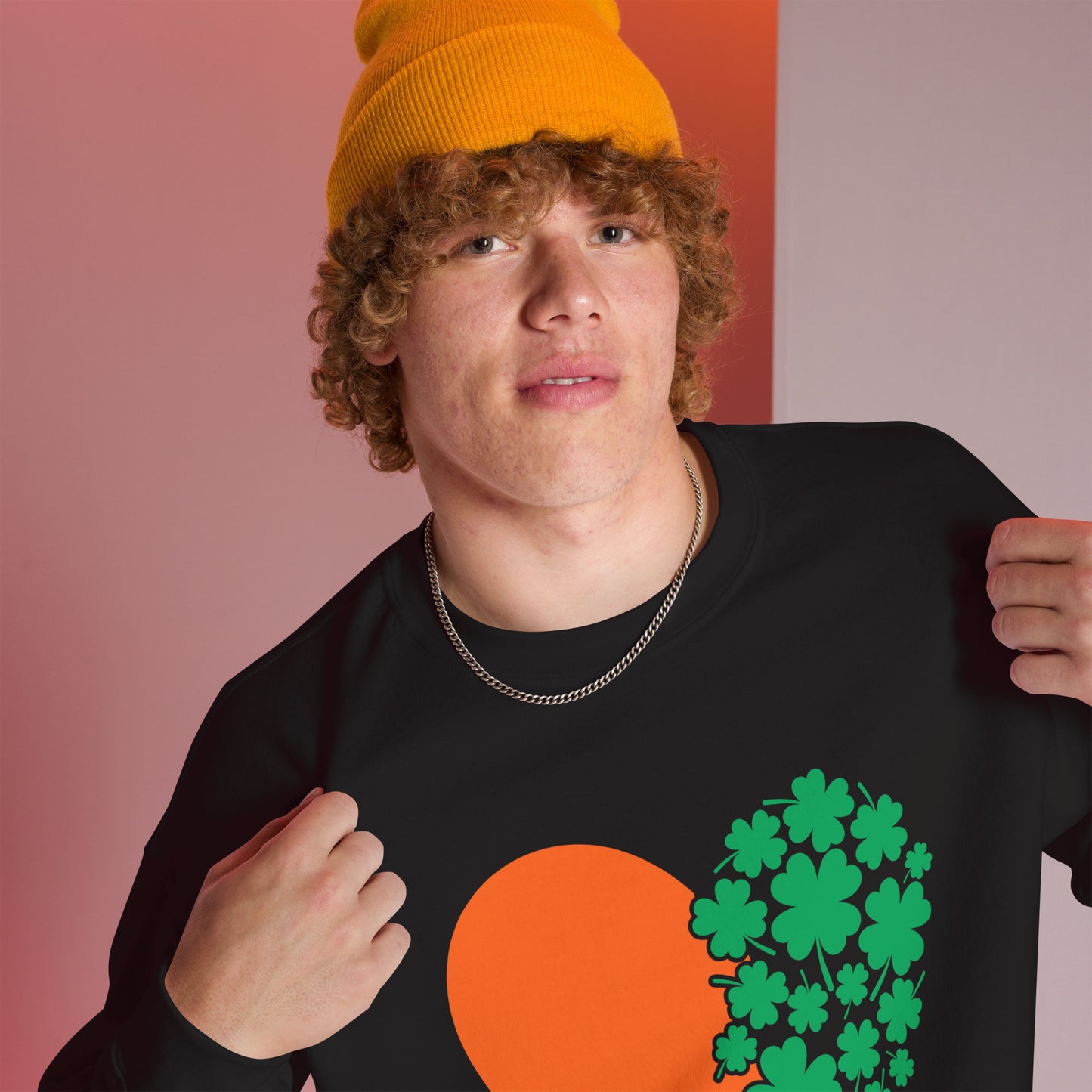St. Patrick's Day Heart Clovers Unisex Sweatshirt