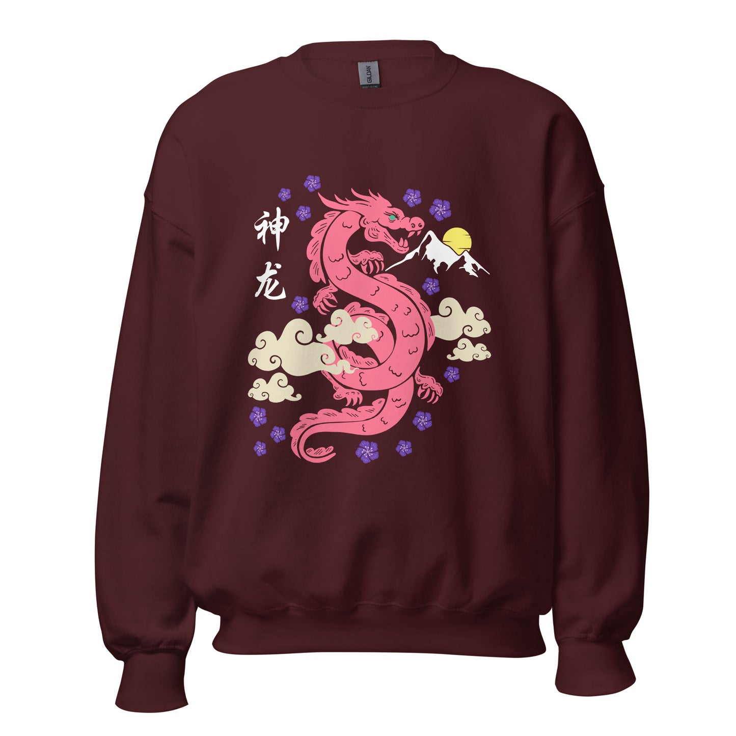 Traditional Dragon Cherry Blossoms Unisex Sweatshirt