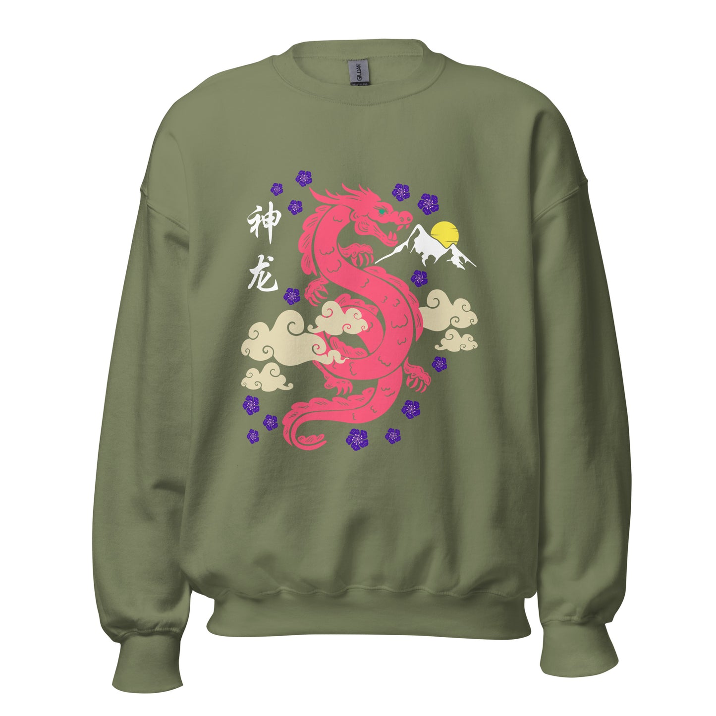 Traditional Dragon Cherry Blossoms Unisex Sweatshirt