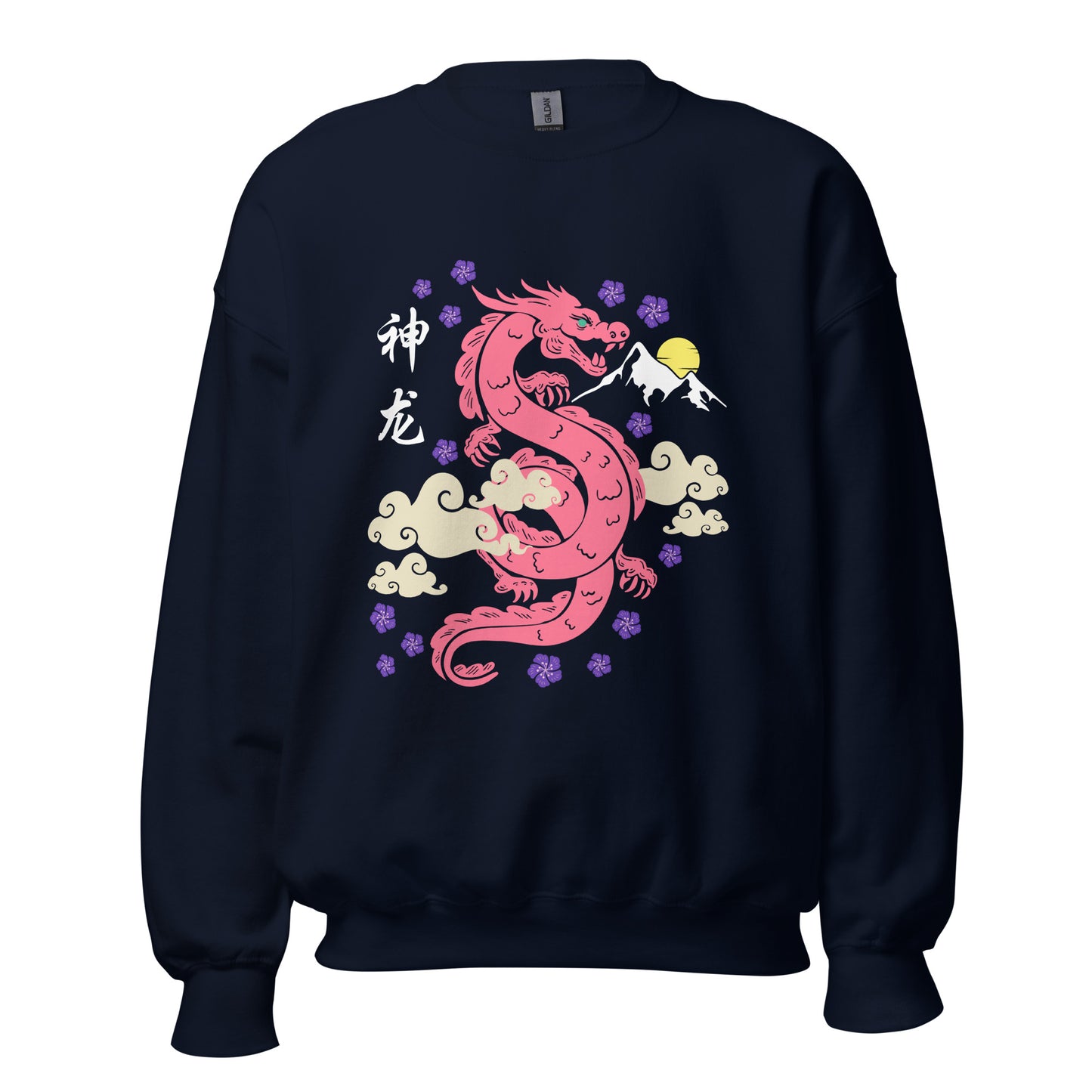Traditional Dragon Cherry Blossoms Unisex Sweatshirt