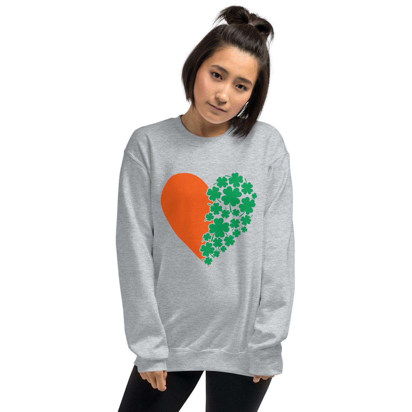 St. Patrick's Day Heart Clovers Unisex Sweatshirt