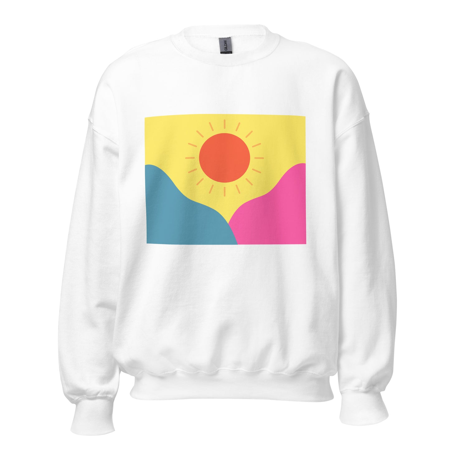 Abstract sun above mountains Unisex Sweatshirt
