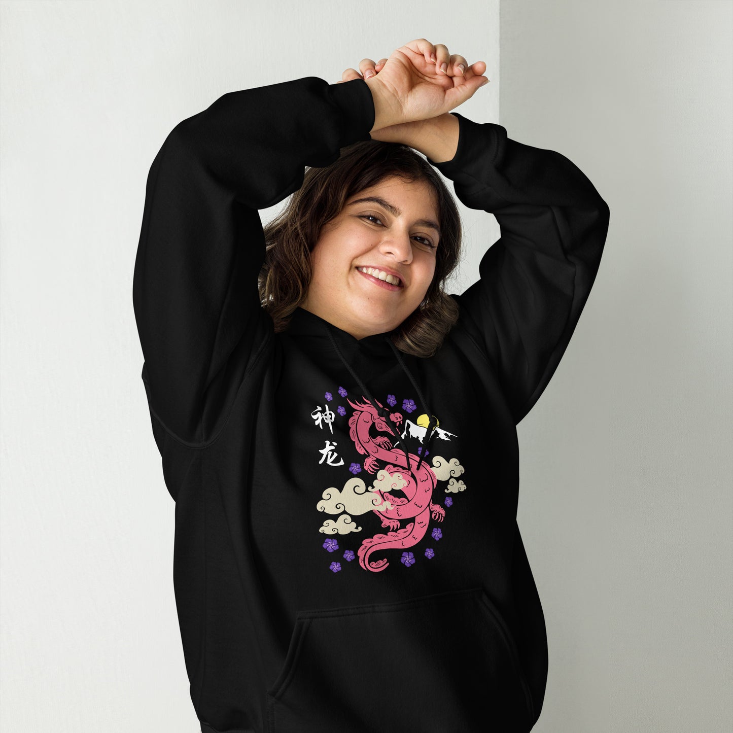 Traditional Dragon Cherry Blossoms Unisex Hoodie