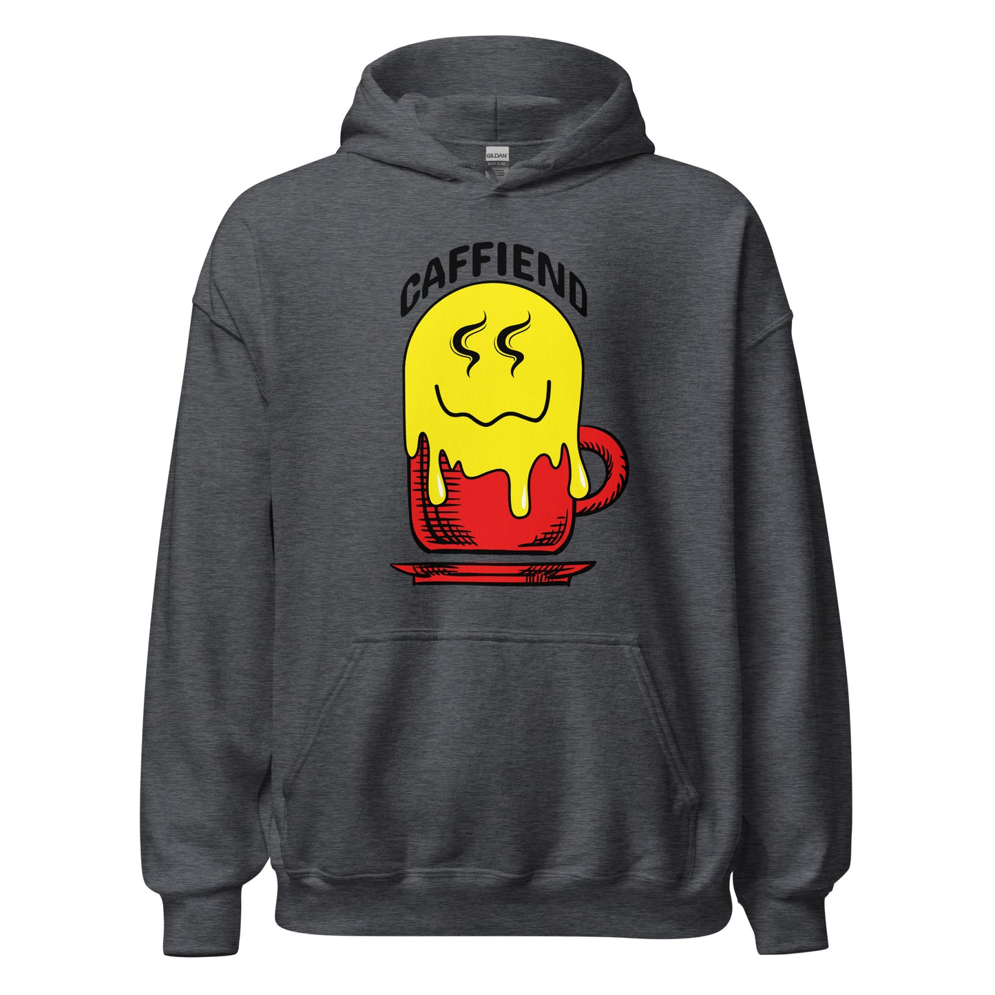 Melting Smiley Emoji Caffiend Unisex Hoodie