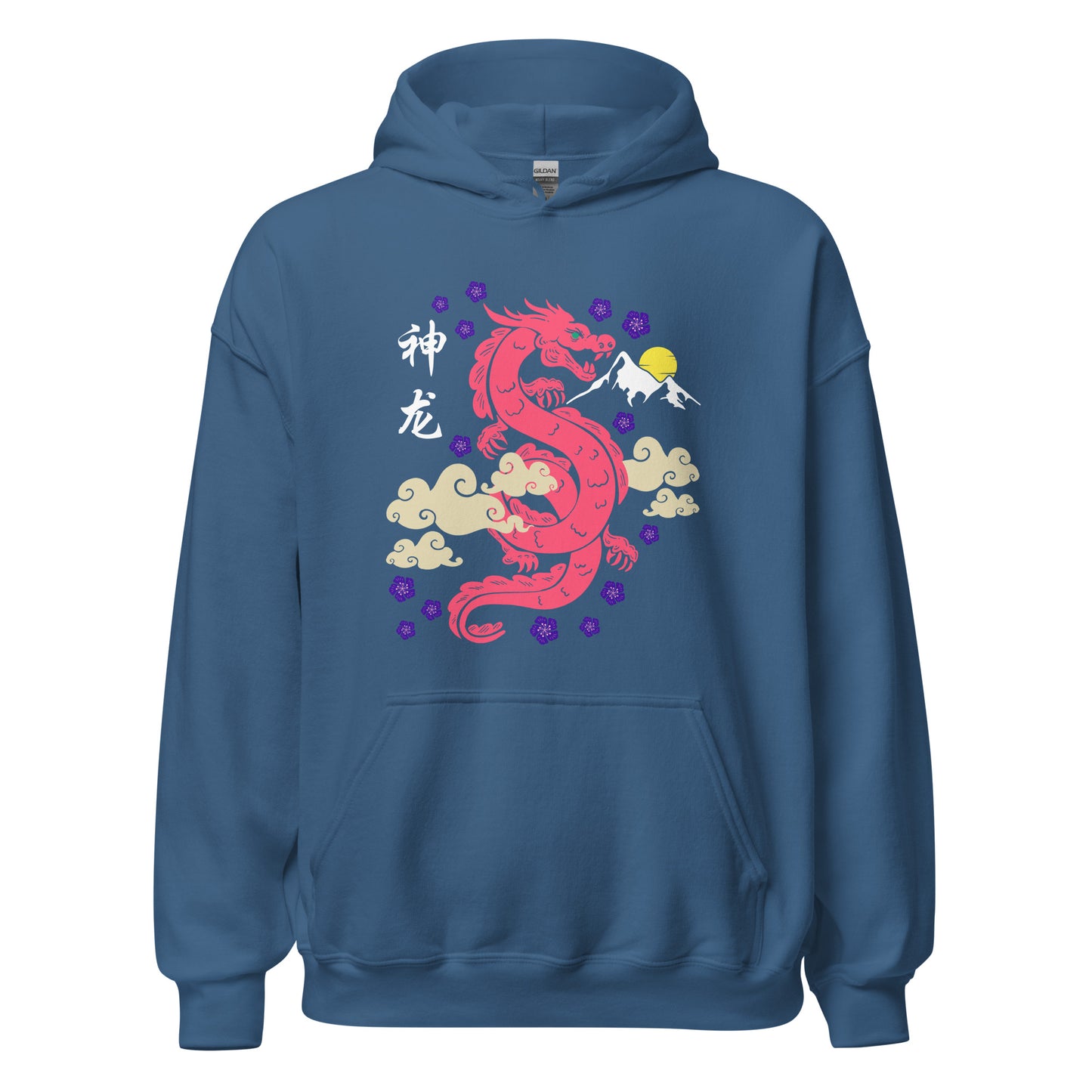 Traditional Dragon Cherry Blossoms Unisex Hoodie