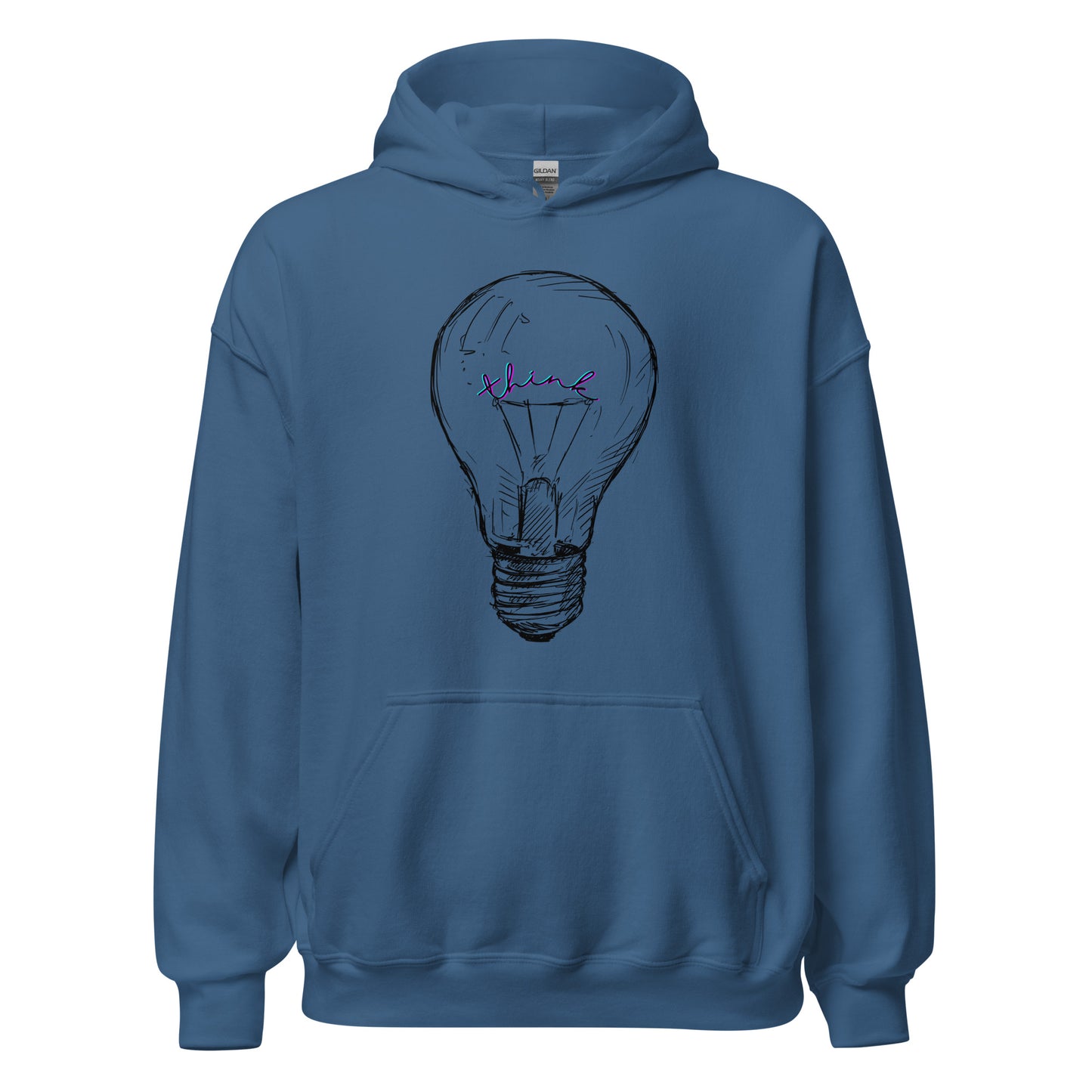 THINK neon light bulb Unisex Hoodie