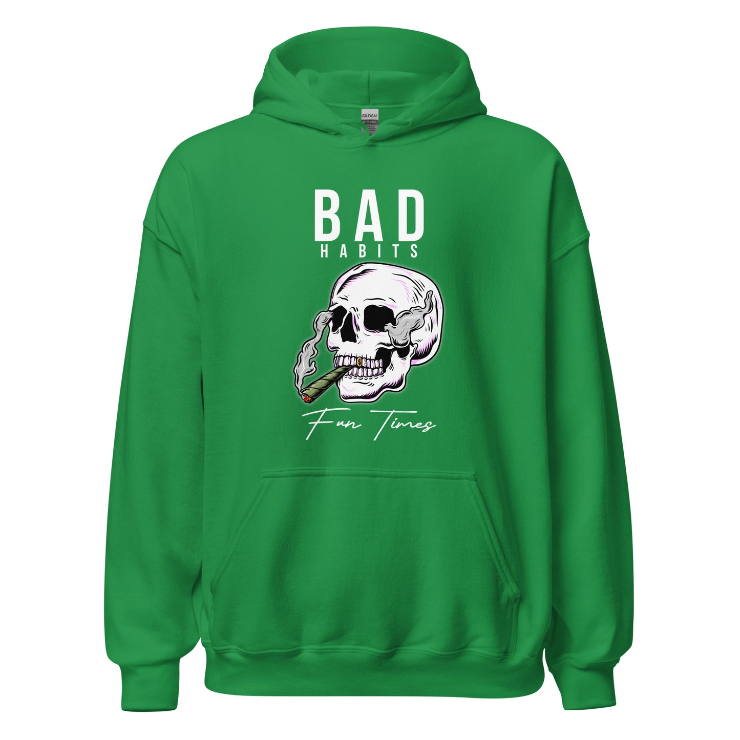 BAD Habits. FUN Times. Smoking Skull Unisex Hoodie
