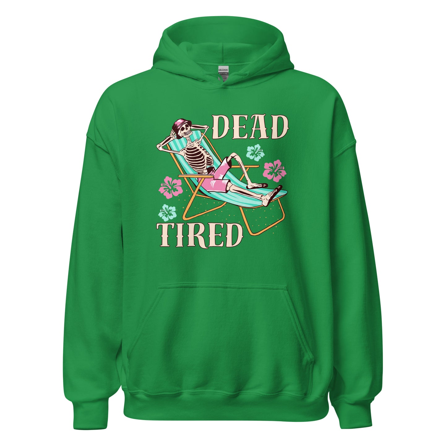 Dead Tired skeleton lounging Unisex Hoodie