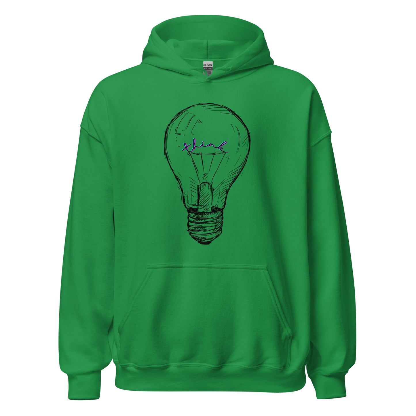 THINK neon light bulb Unisex Hoodie