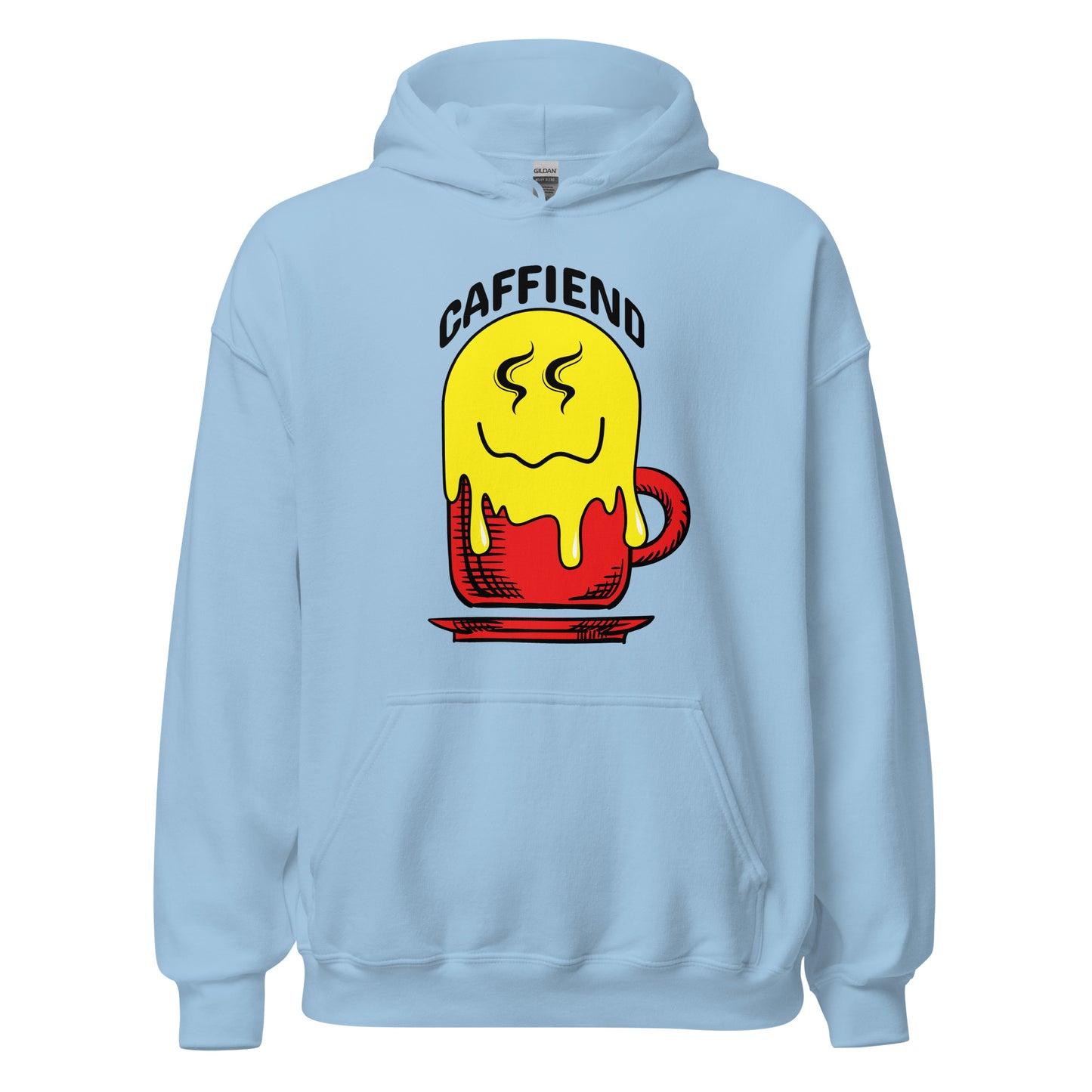Melting Smiley Emoji Caffiend Unisex Hoodie
