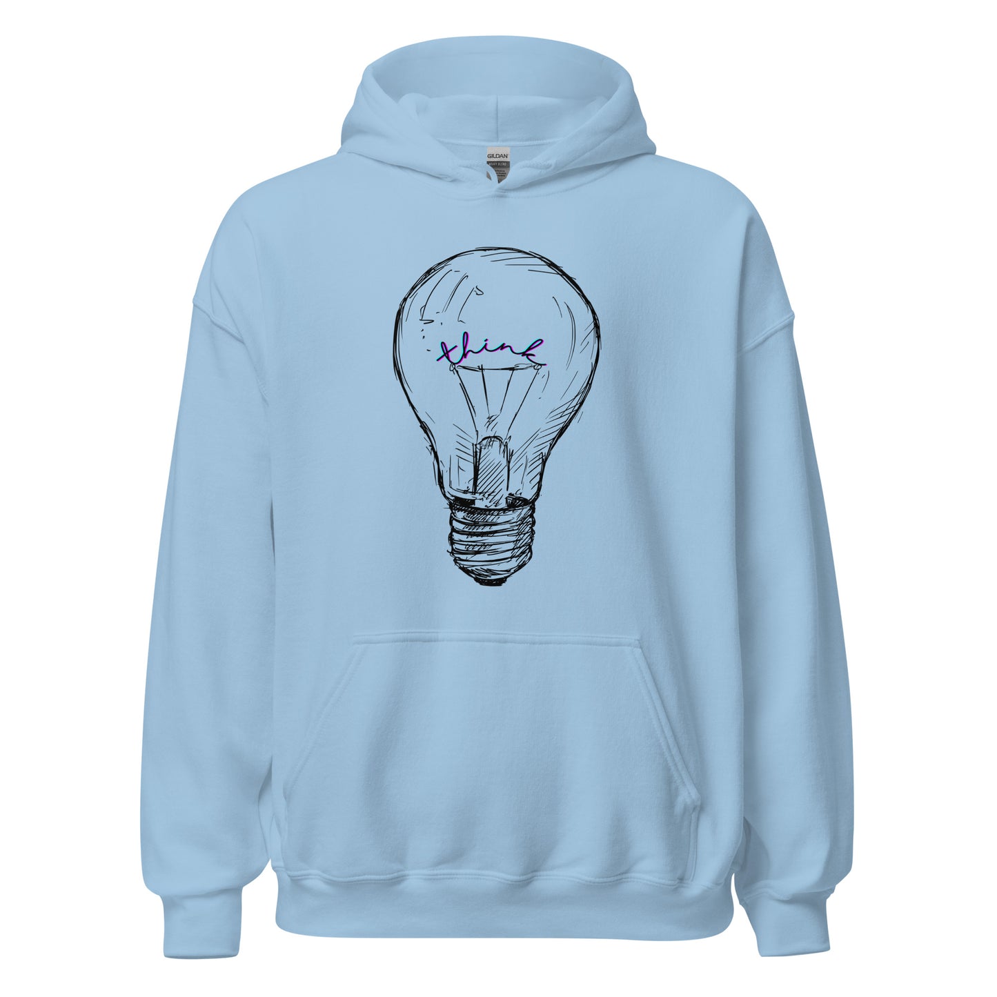 THINK neon light bulb Unisex Hoodie