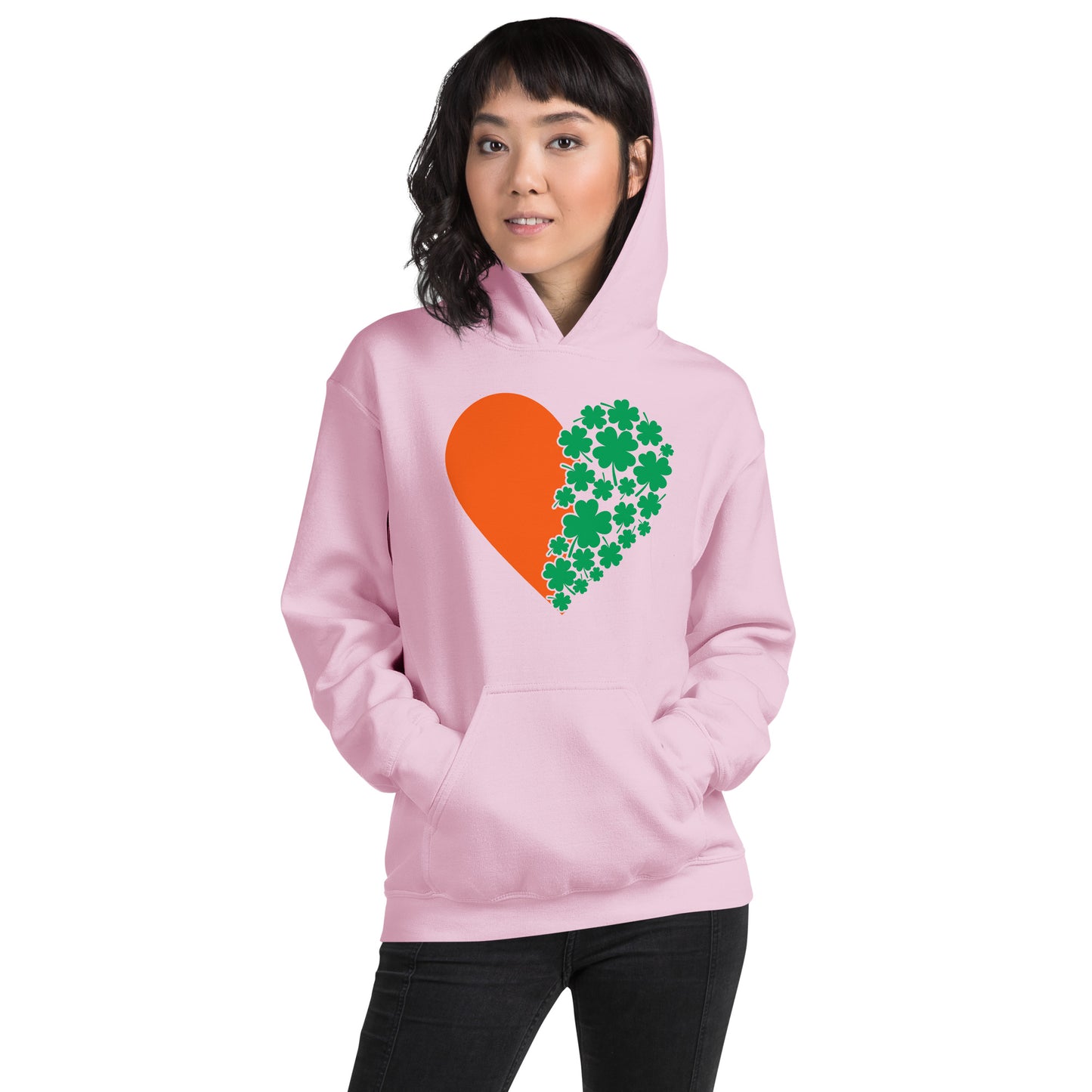St. Patrick's Day Heart Clovers Unisex Hoodie