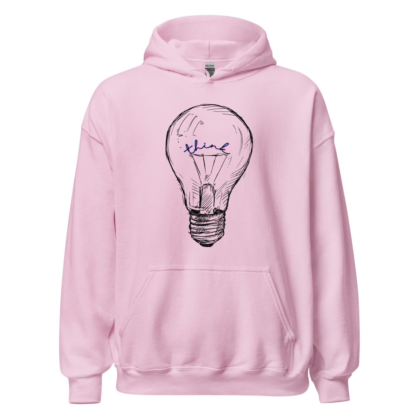 THINK neon light bulb Unisex Hoodie