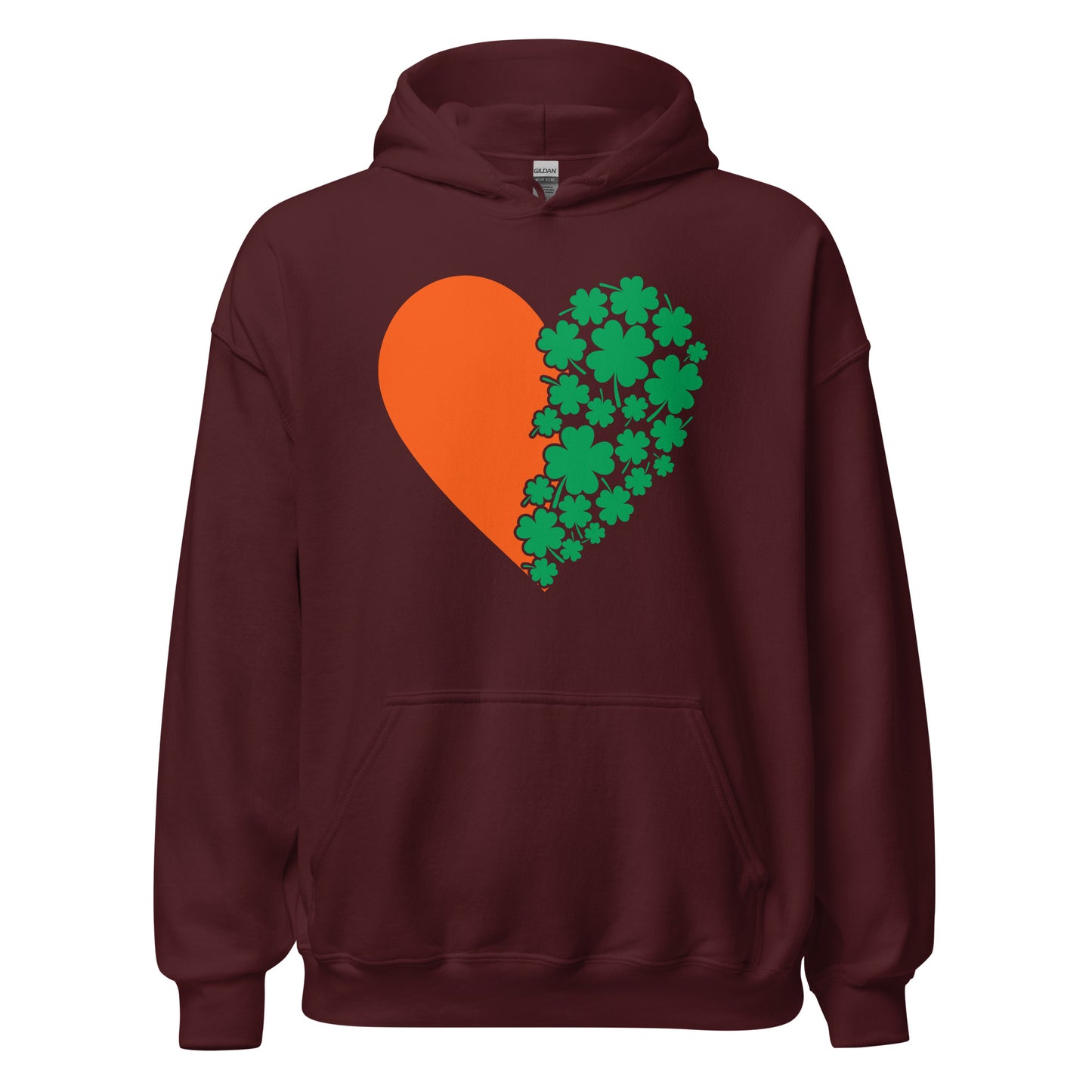 St. Patrick's Day Heart Clovers Unisex Hoodie