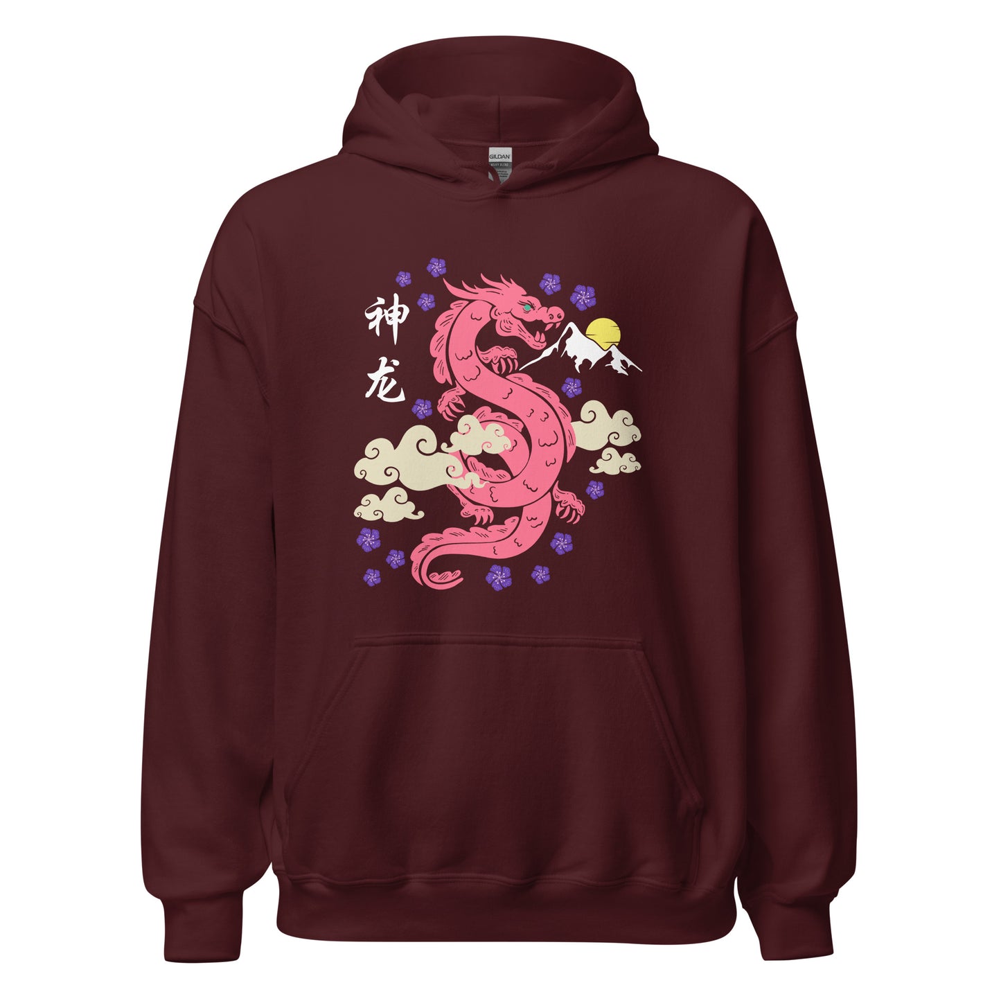 Traditional Dragon Cherry Blossoms Unisex Hoodie