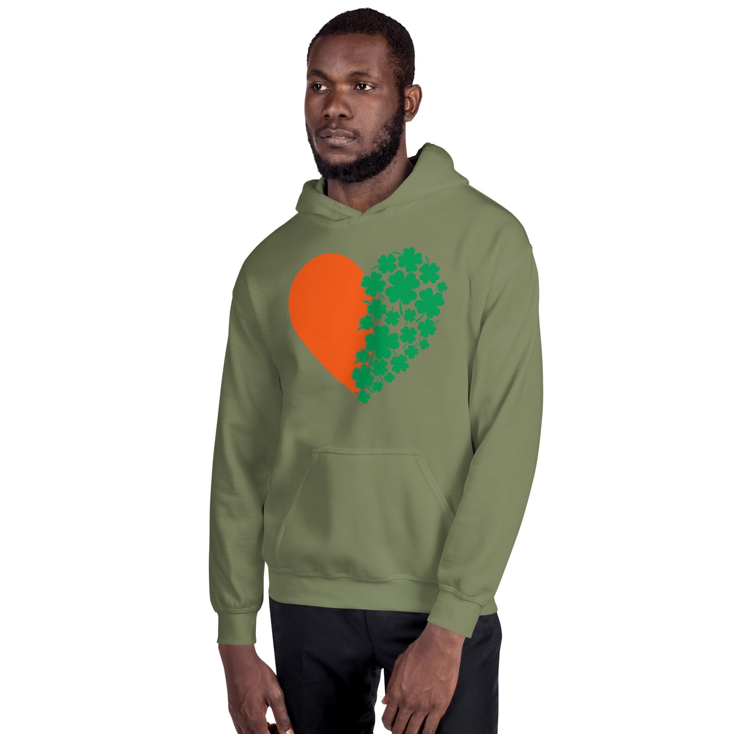 St. Patrick's Day Heart Clovers Unisex Hoodie