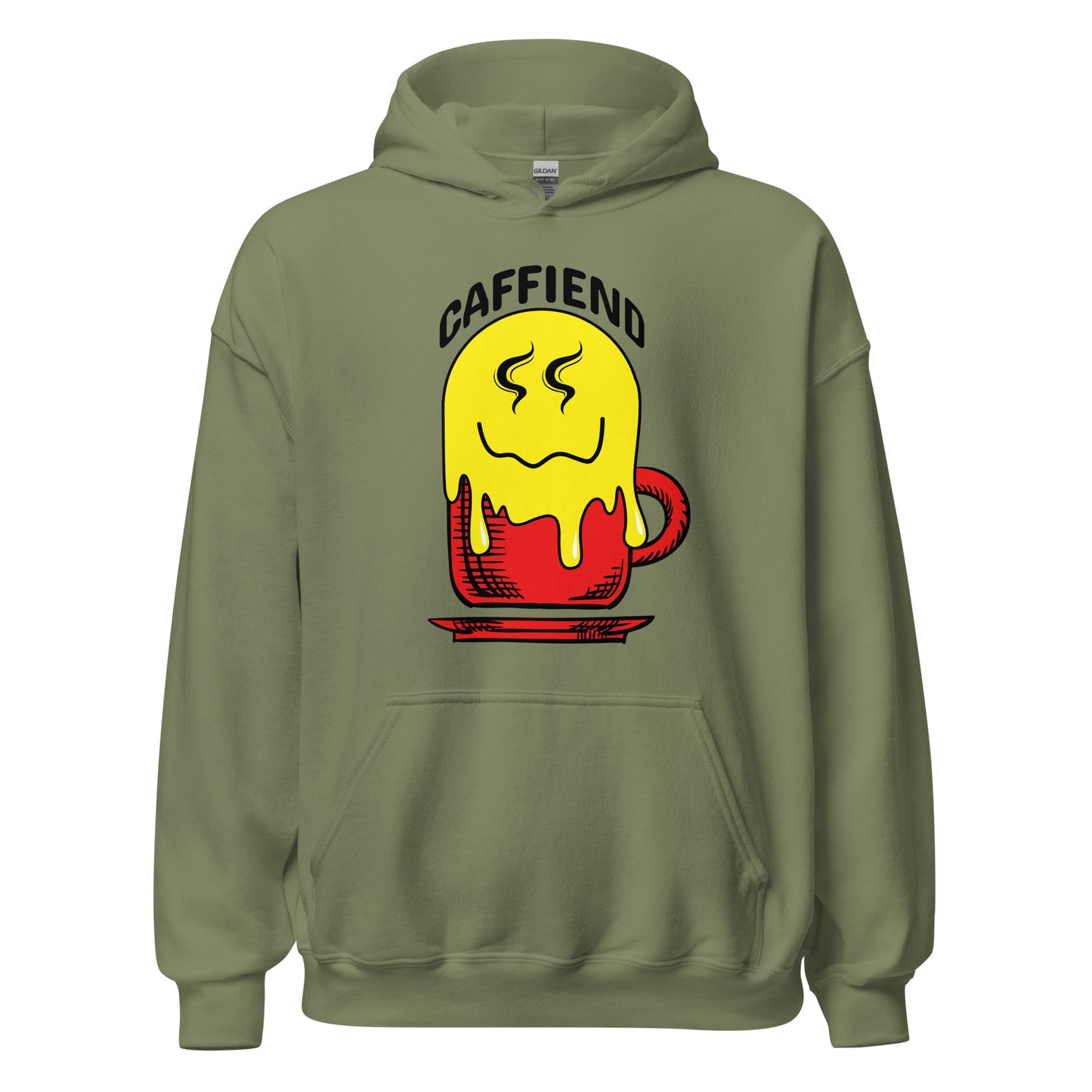 Melting Smiley Emoji Caffiend Unisex Hoodie