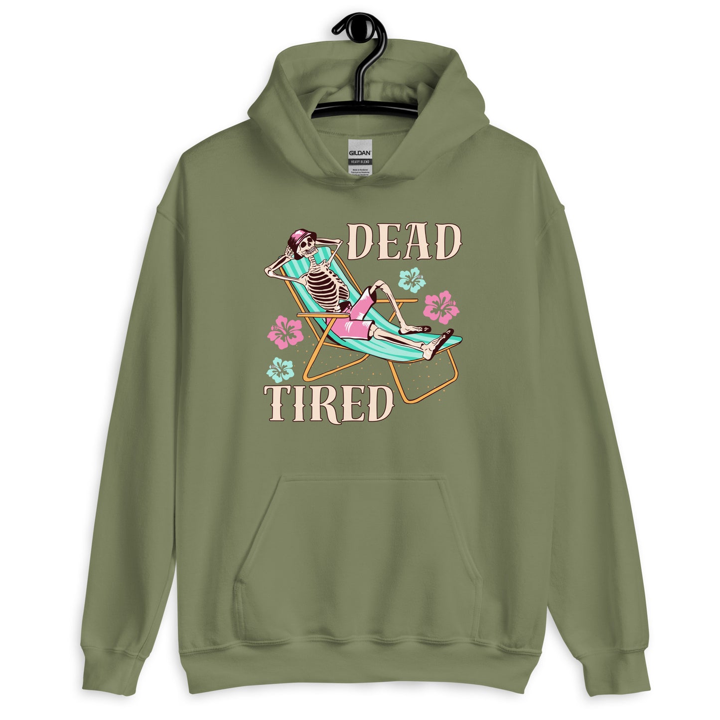 Dead Tired skeleton lounging Unisex Hoodie
