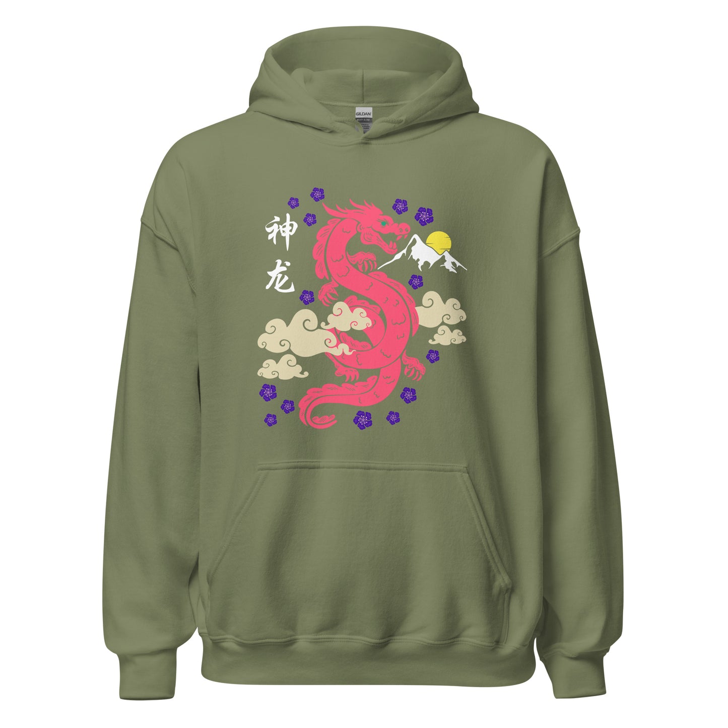 Traditional Dragon Cherry Blossoms Unisex Hoodie