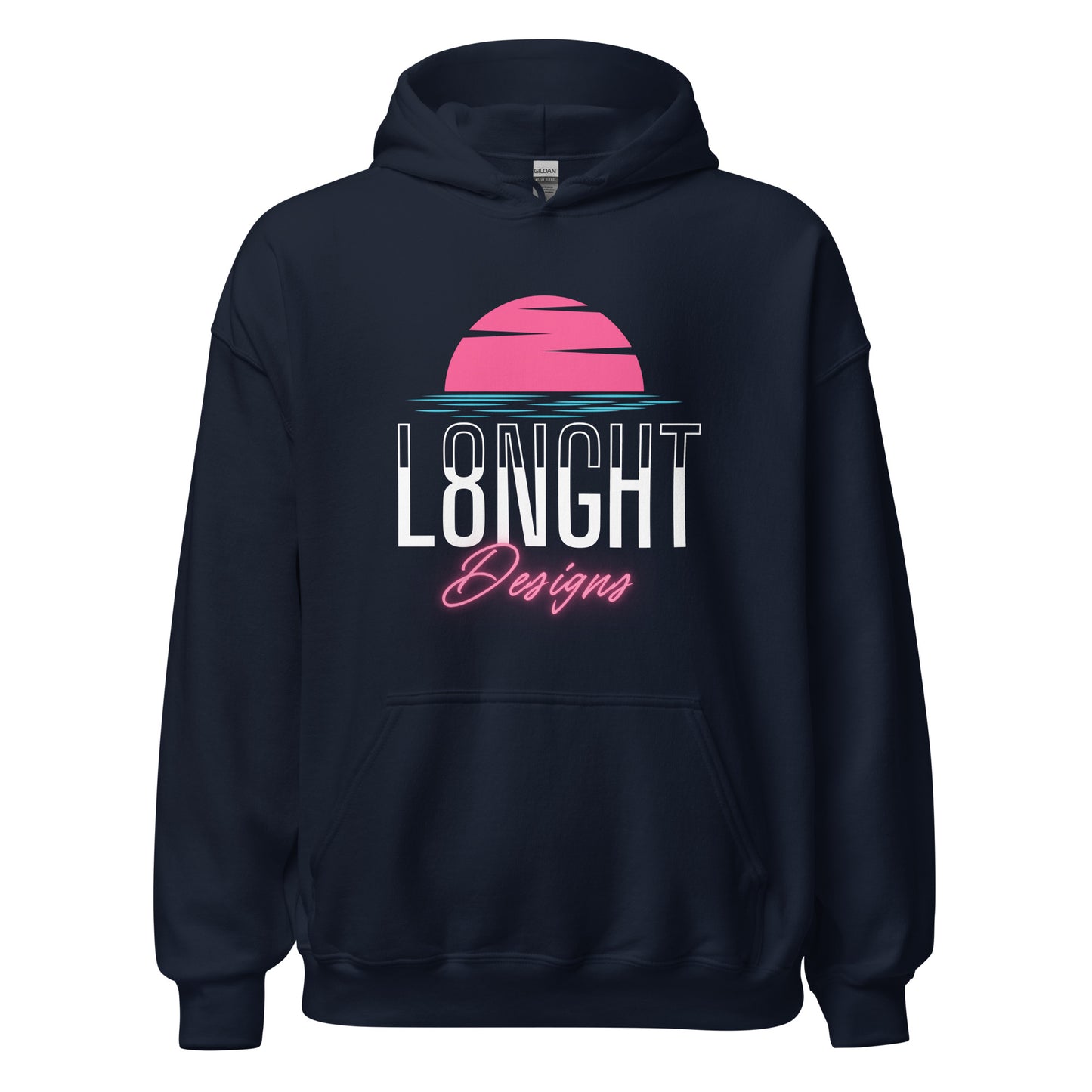 L8NGHT Designs Miami Beach logo Unisex Hoodie