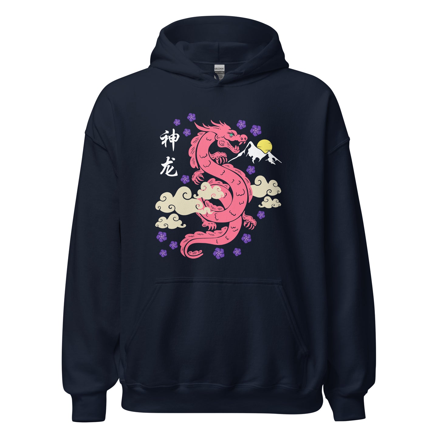 Traditional Dragon Cherry Blossoms Unisex Hoodie
