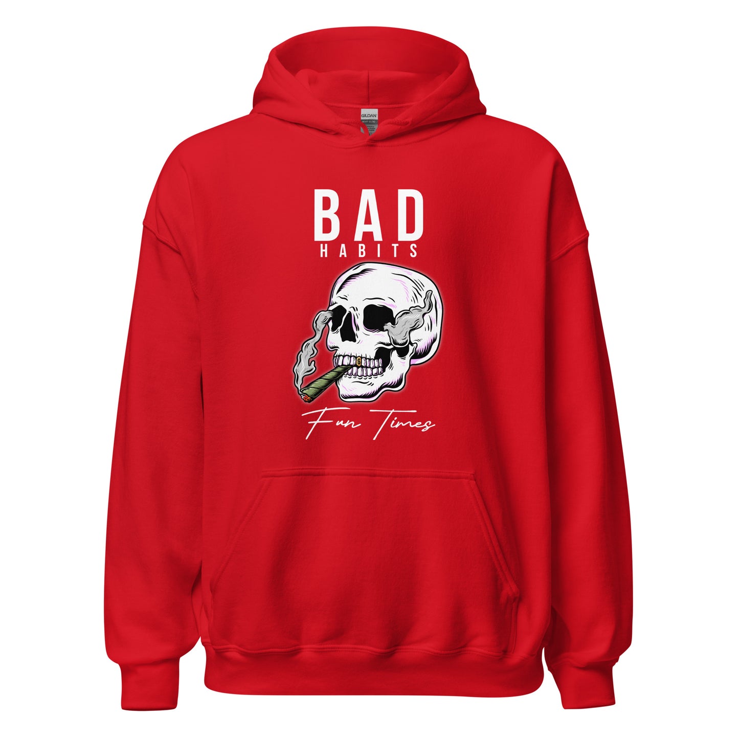 BAD Habits. FUN Times. Smoking Skull Unisex Hoodie