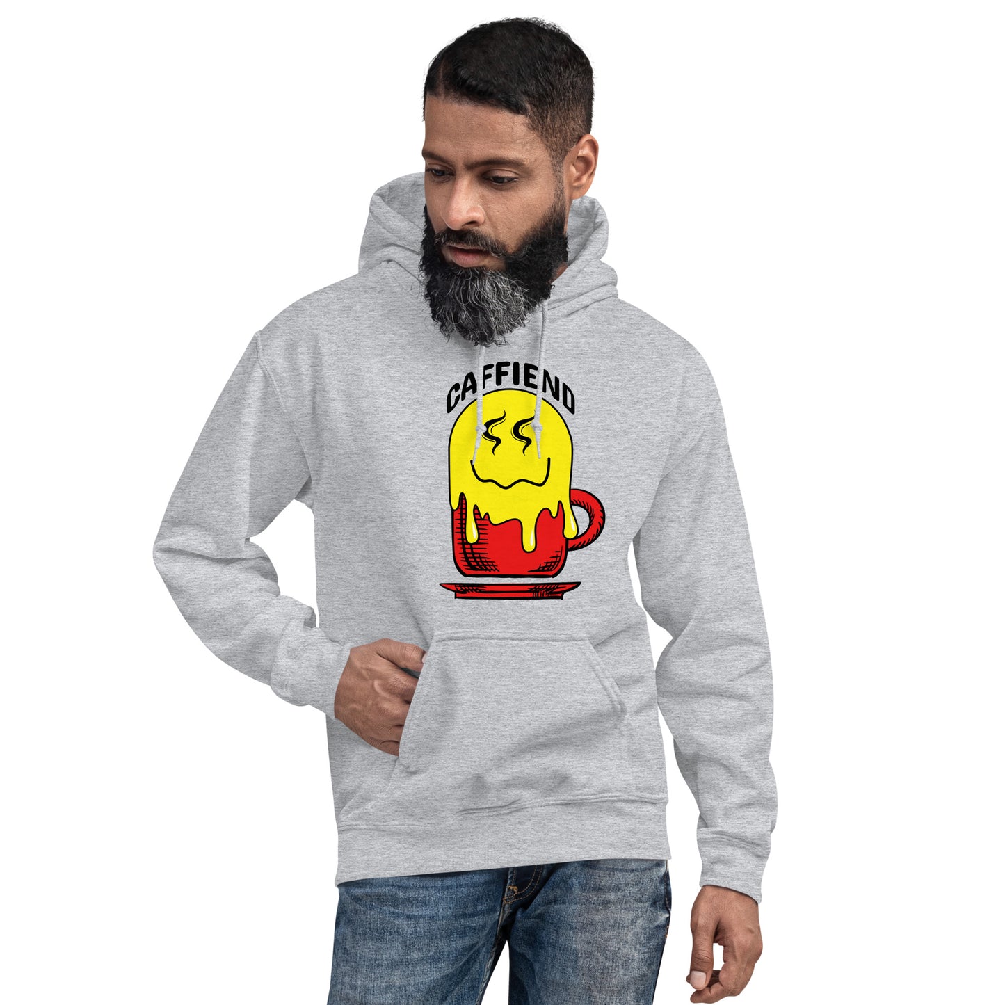 Melting Smiley Emoji Caffiend Unisex Hoodie