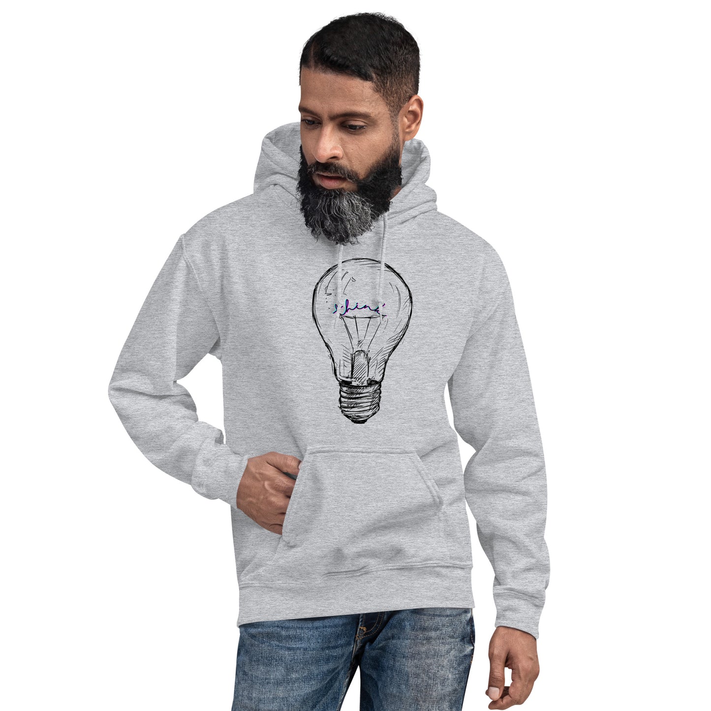 THINK neon light bulb Unisex Hoodie