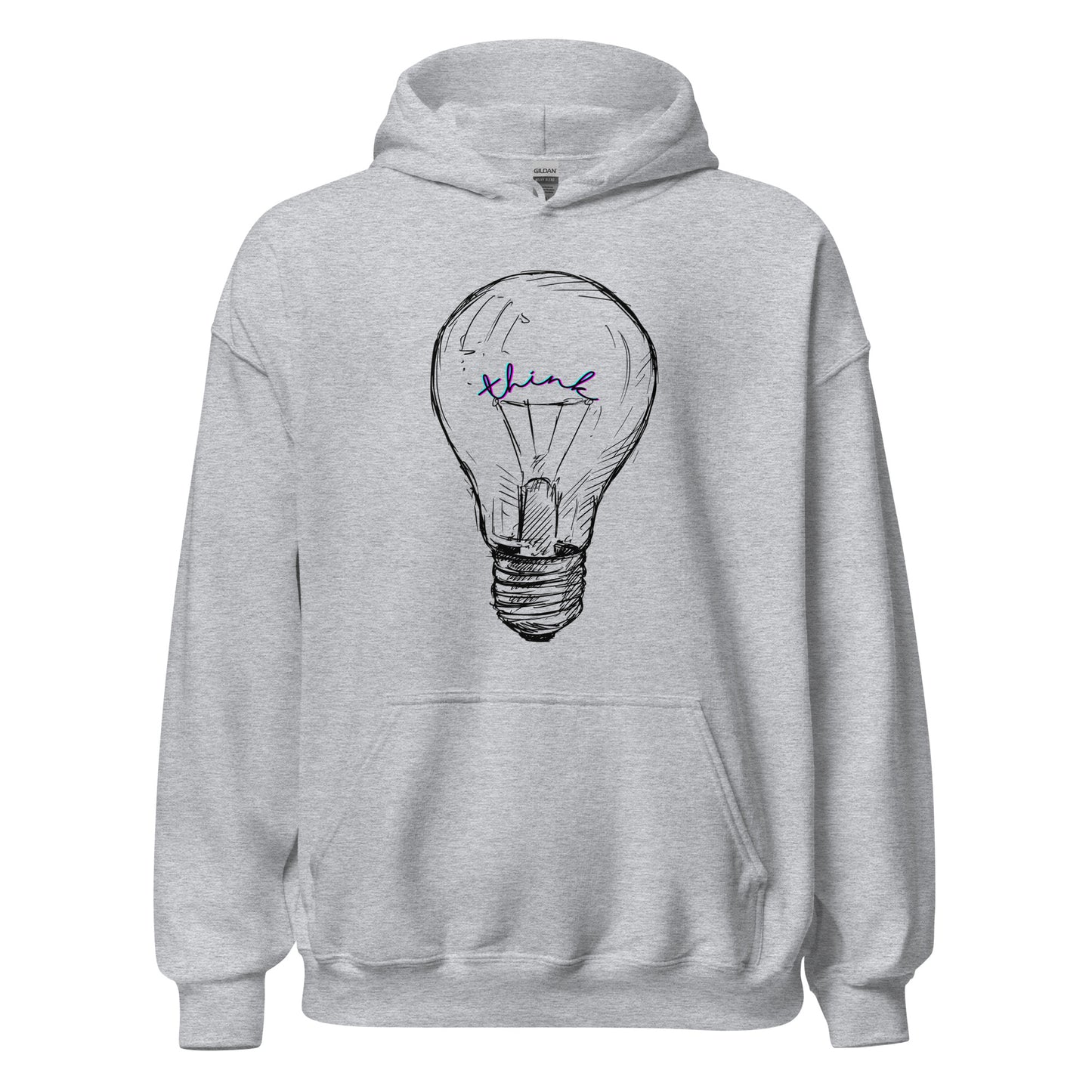 THINK neon light bulb Unisex Hoodie
