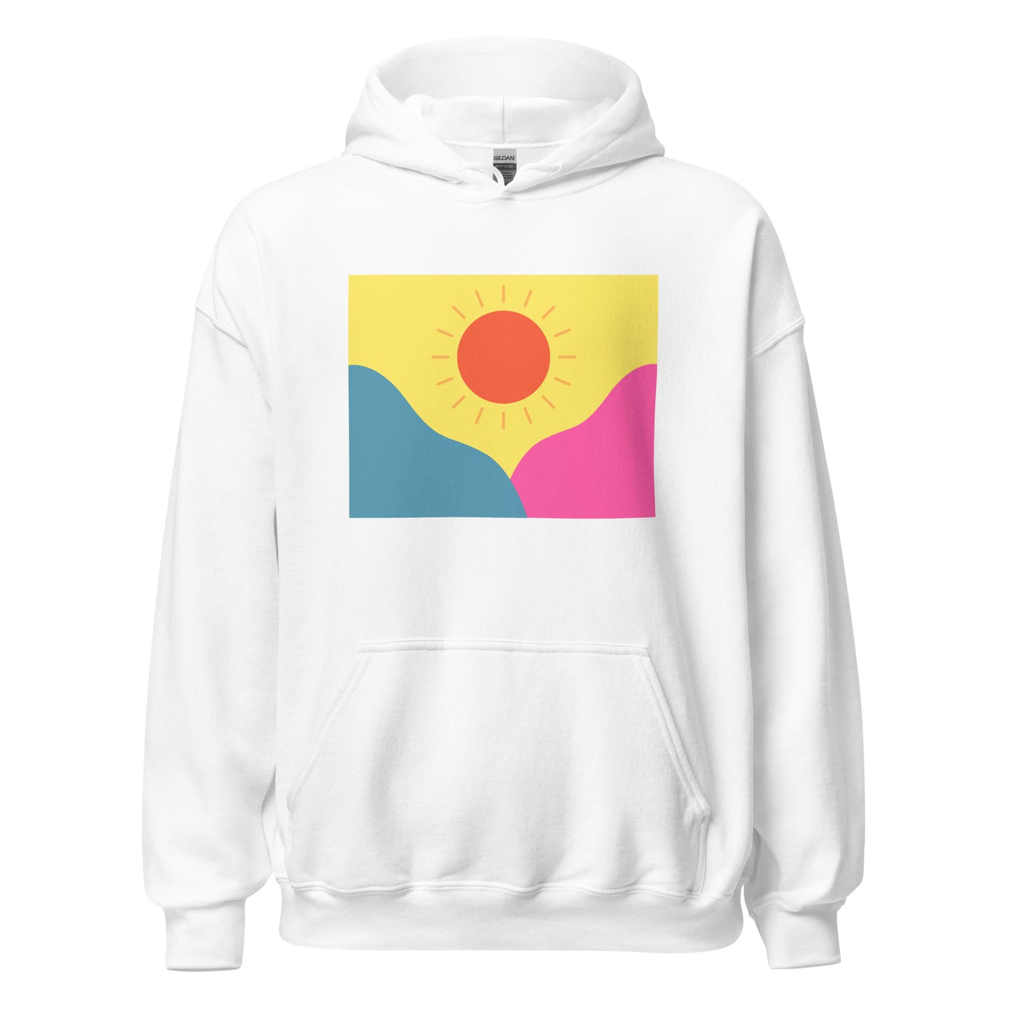 Abstract sun above mountains Unisex Hoodie