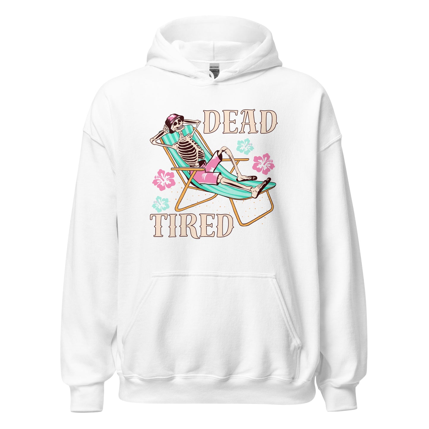Dead Tired skeleton lounging Unisex Hoodie