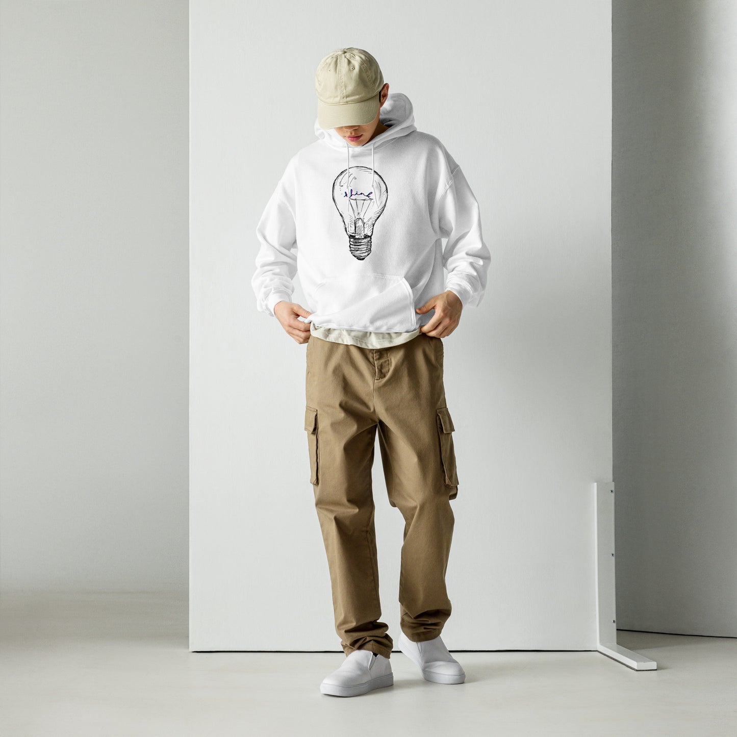 THINK neon light bulb Unisex Hoodie