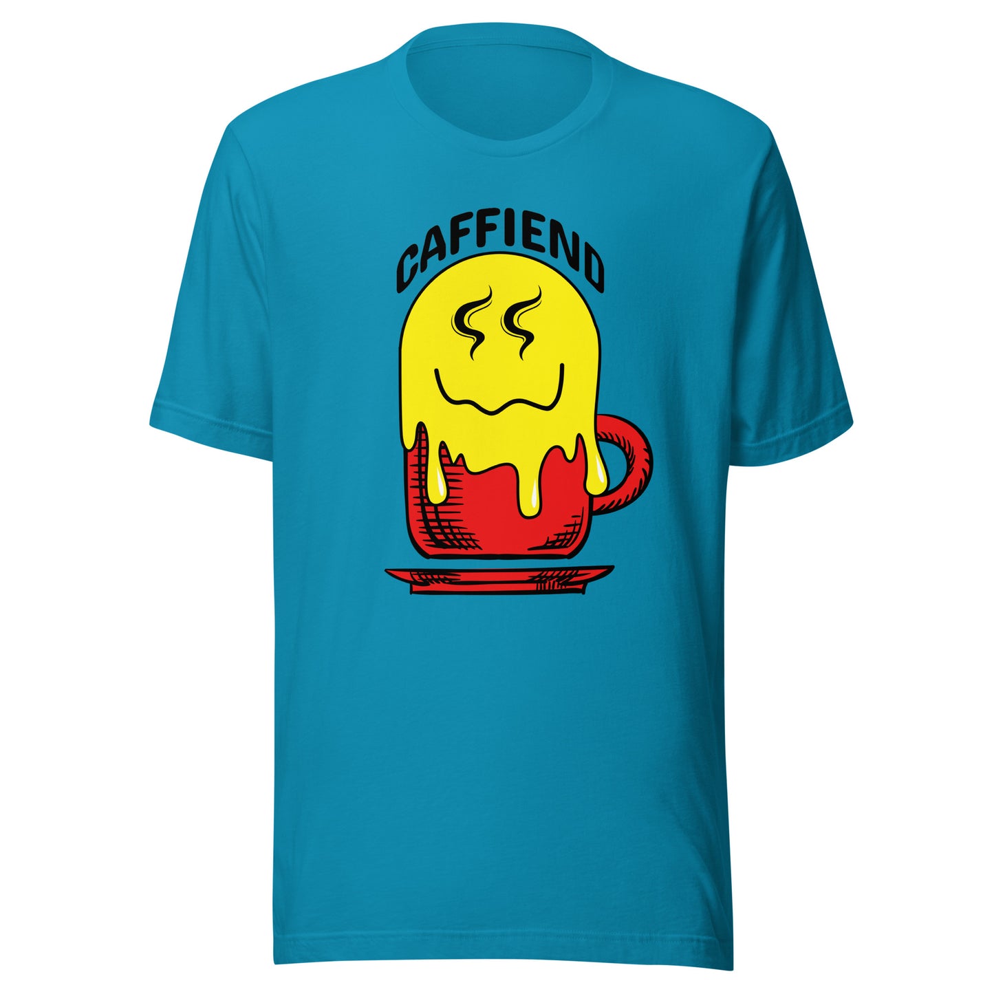 Melting Smile Emoji Caffiend Unisex t-shirt