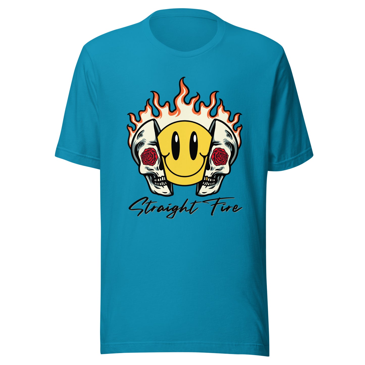 Straight Fire Smiley Skull Unisex t-shirt