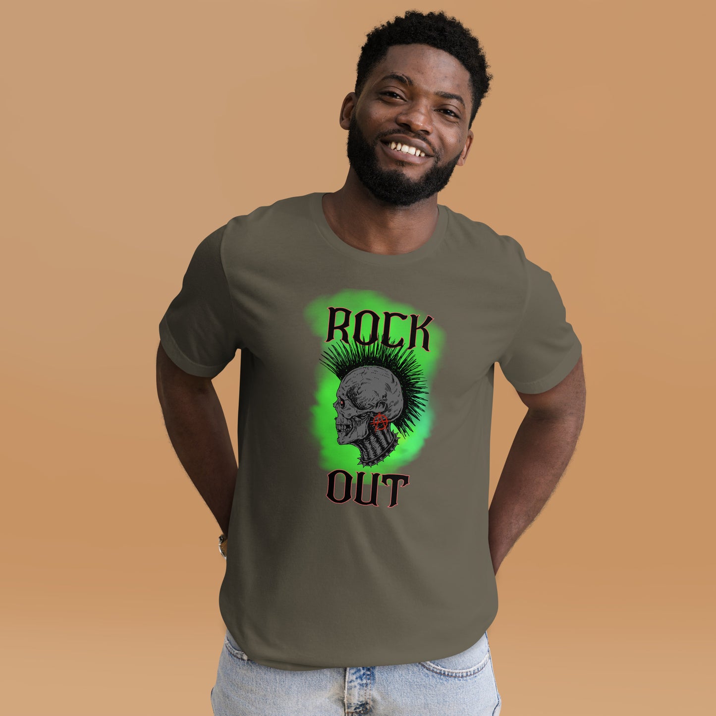 Rock Out Anarchy Skull Unisex t-shirt