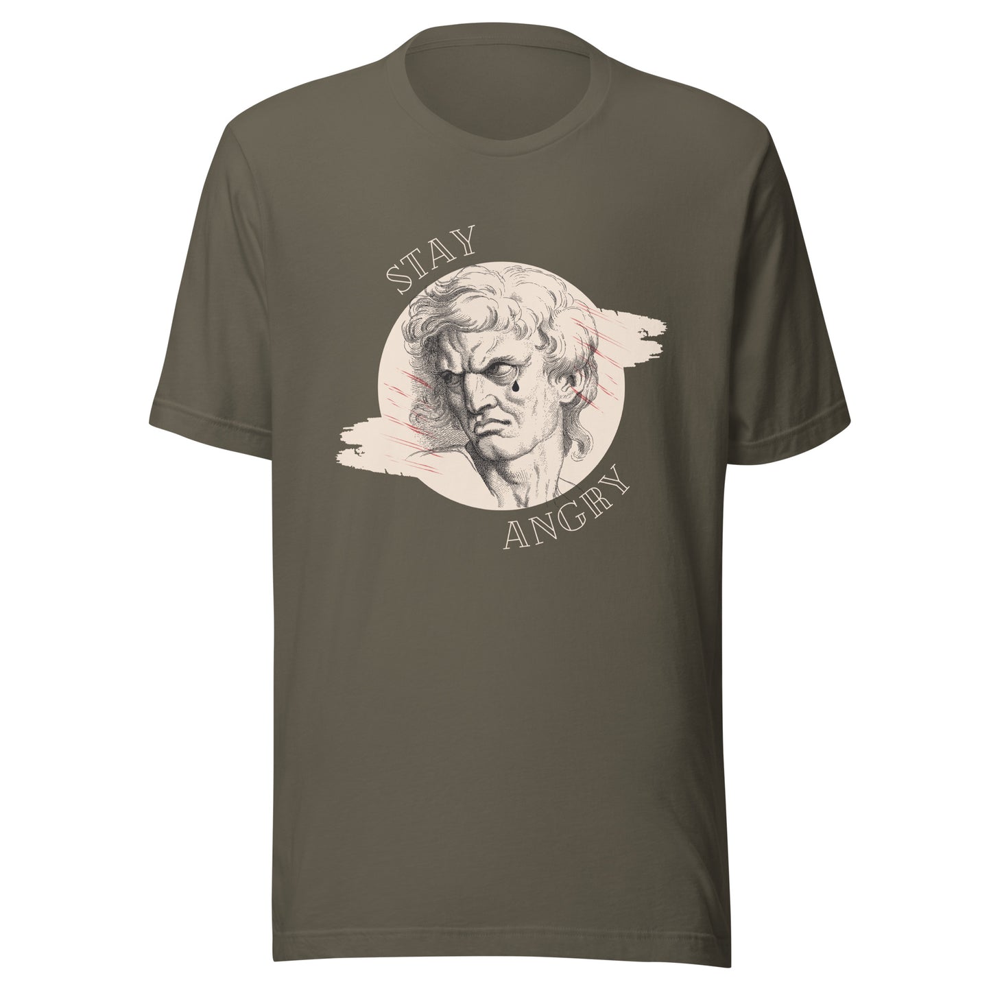 Stay Angry Crying Statue Unisex t-shirt