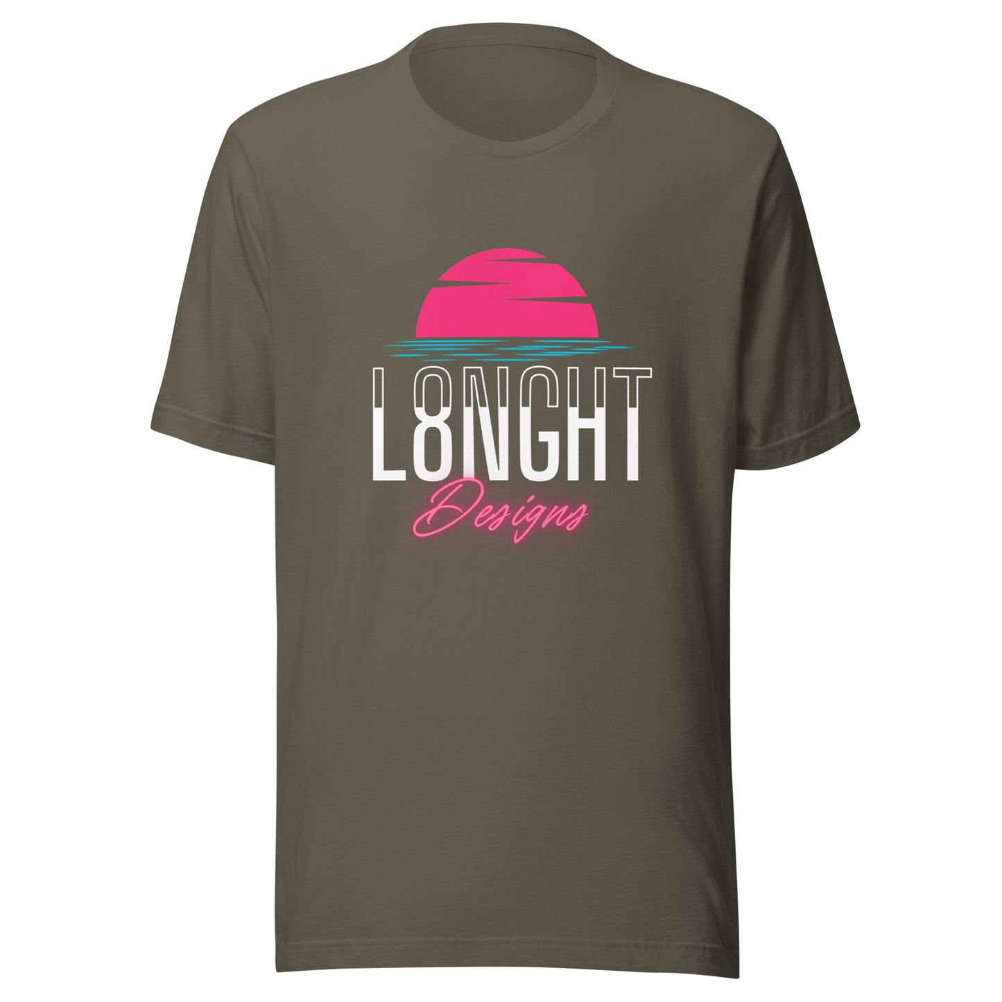 L8NGHT Designs Miami Beach logo Unisex t-shirt