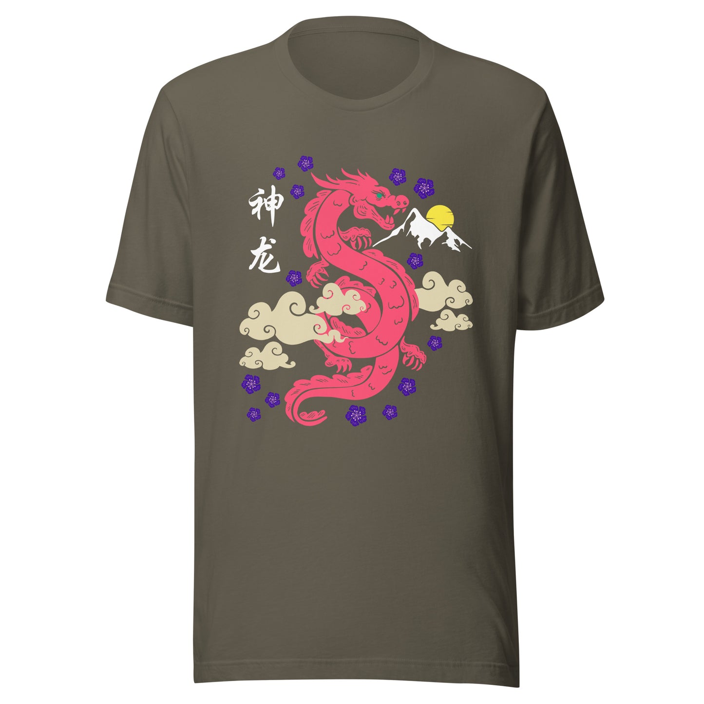 Traditional Dragon Cherry Blossoms Unisex t-shirt