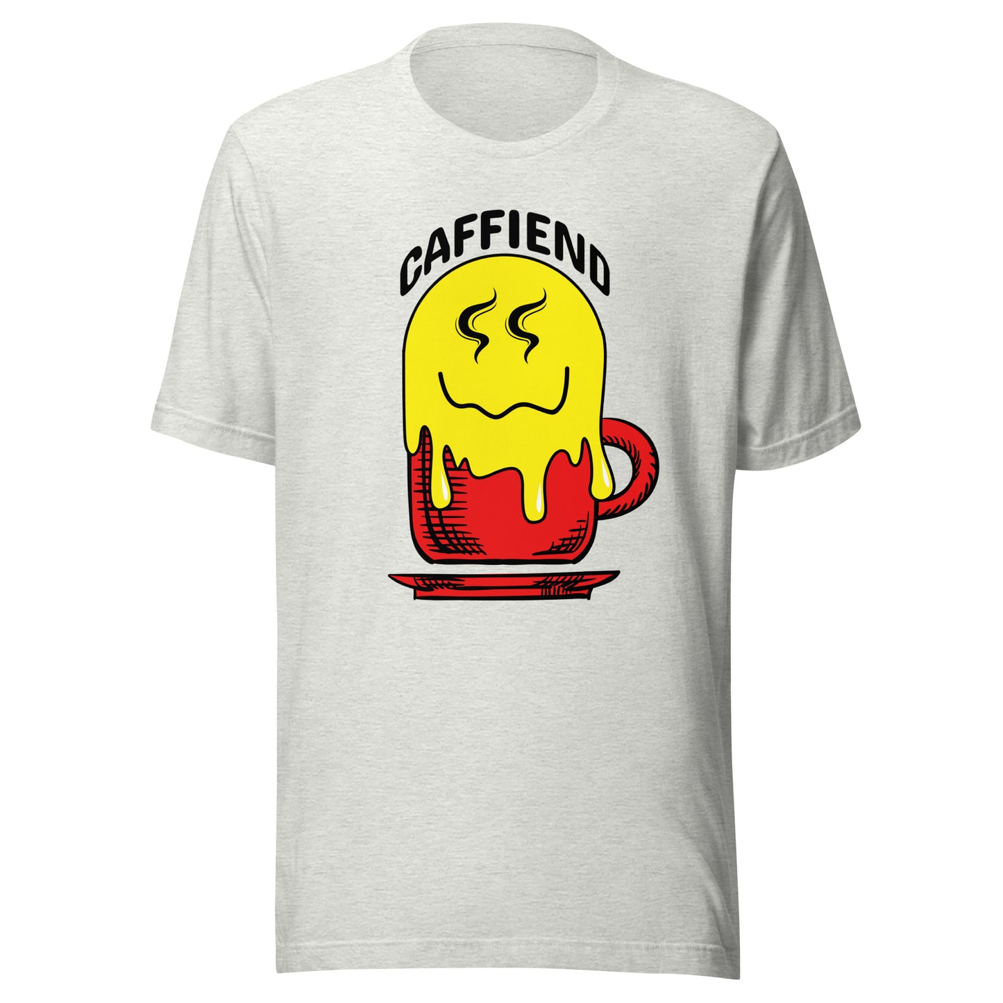 Melting Smile Emoji Caffiend Unisex t-shirt