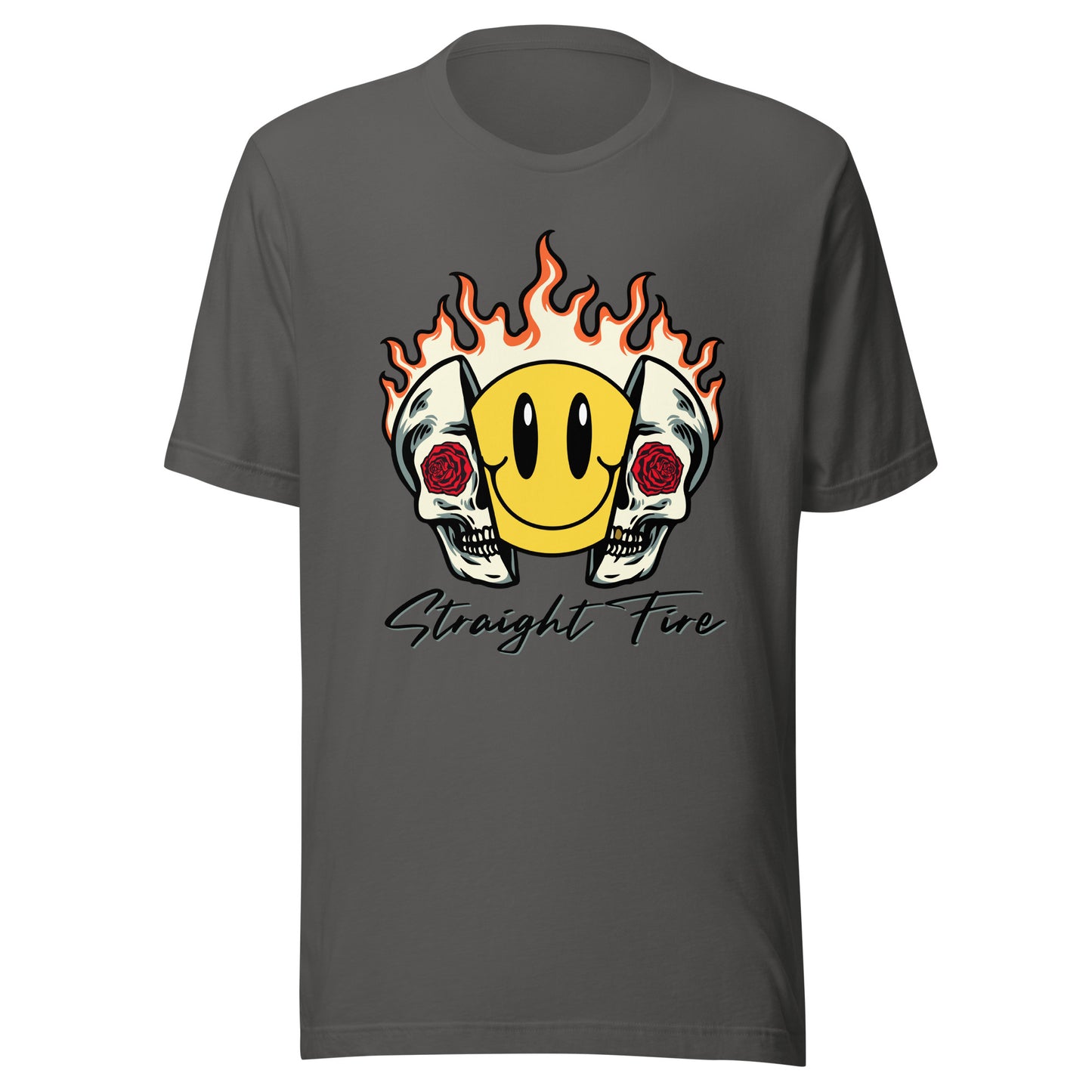Straight Fire Smiley Skull Unisex t-shirt