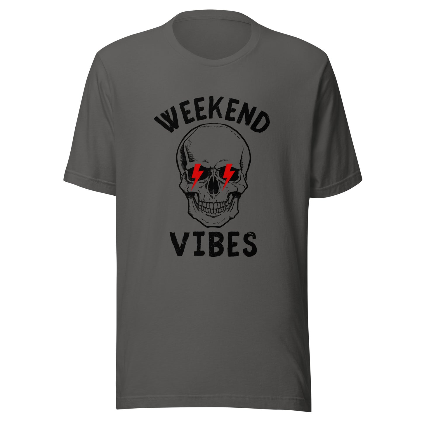 Weekend Vibes lightning skull Unisex t-shirt
