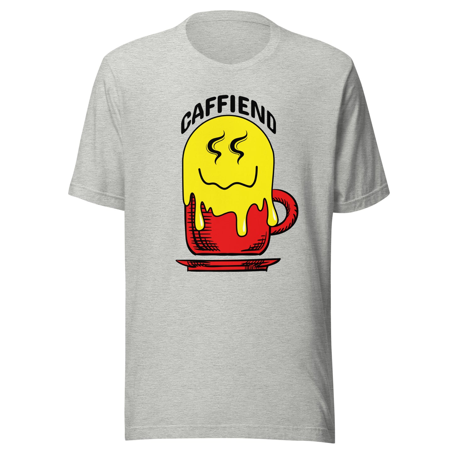 Melting Smile Emoji Caffiend Unisex t-shirt