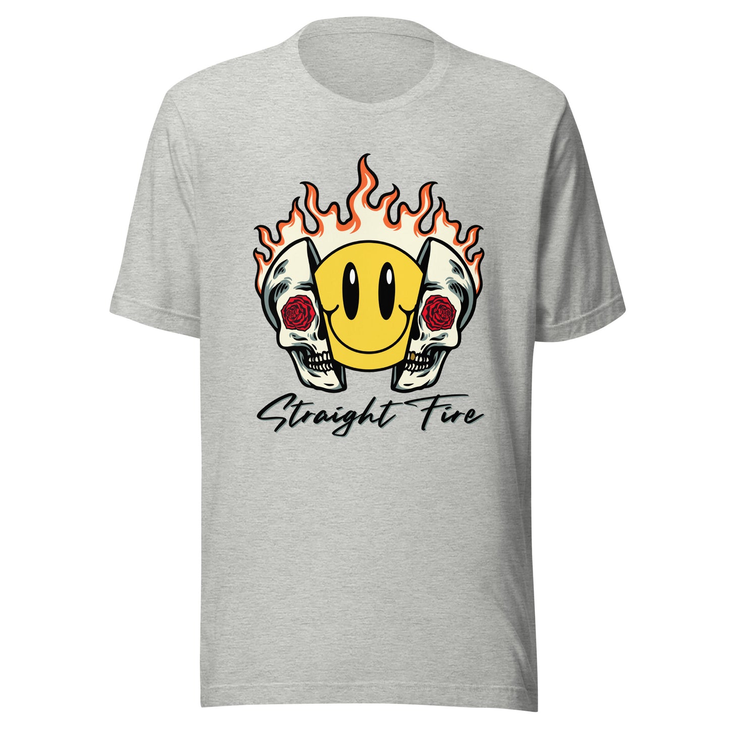 Straight Fire Smiley Skull Unisex t-shirt